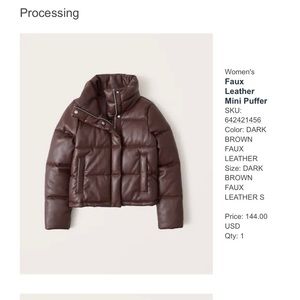 Abercrombie faux leather mini puffer!